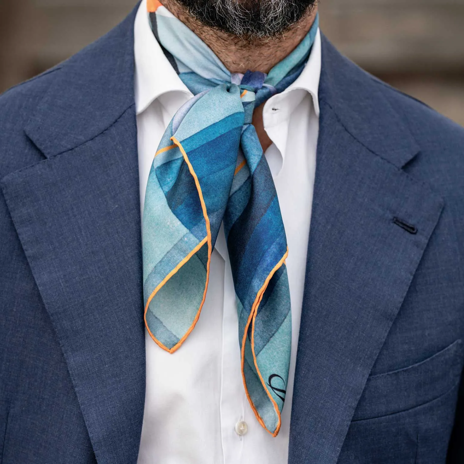 The Harbinger of Autumn - Hand Rolled Silk Neckerchief